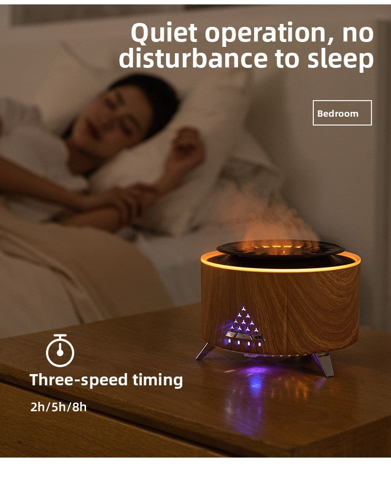 zensoullab Creative Flame Aromatherapy Diffuser White Noise Volcanic Lava Humidifier Desktop Simulation Jellyfish Smoke Ring Diffuser