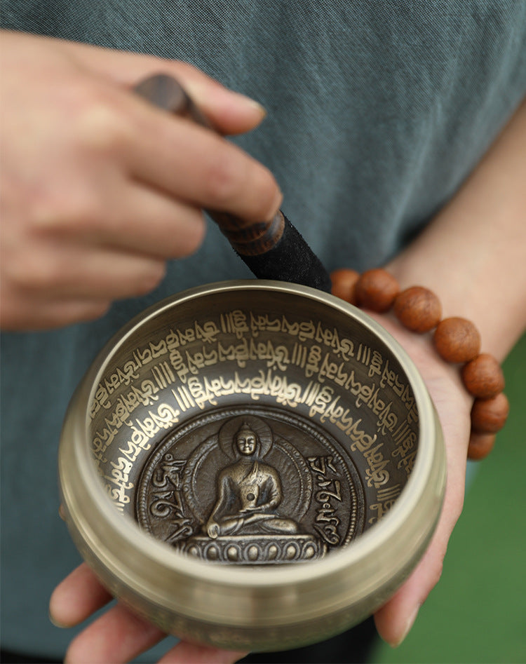 Zensoullab Nepal Buddha Statue Himalaya Bowl Singbowl Yoga Meditation Spa Calm Ear Picking Healing Class Copper Bowl Ornaments
