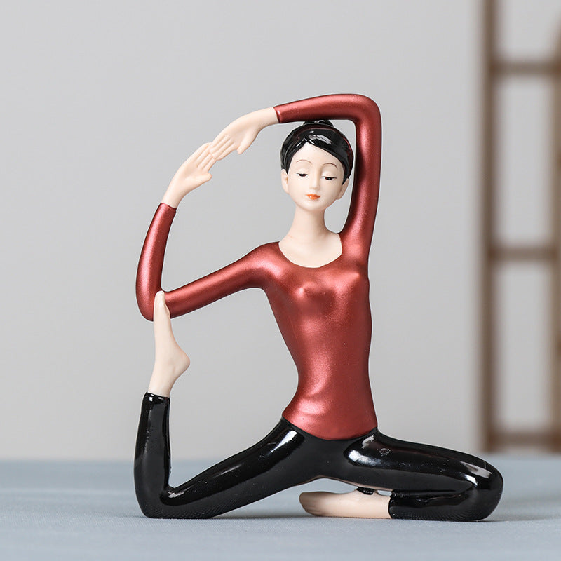 zensoullab Premium Ceramic Figure Yoga New Chinese Style Home Living Room Modern Ornament Lady Yoga Studio