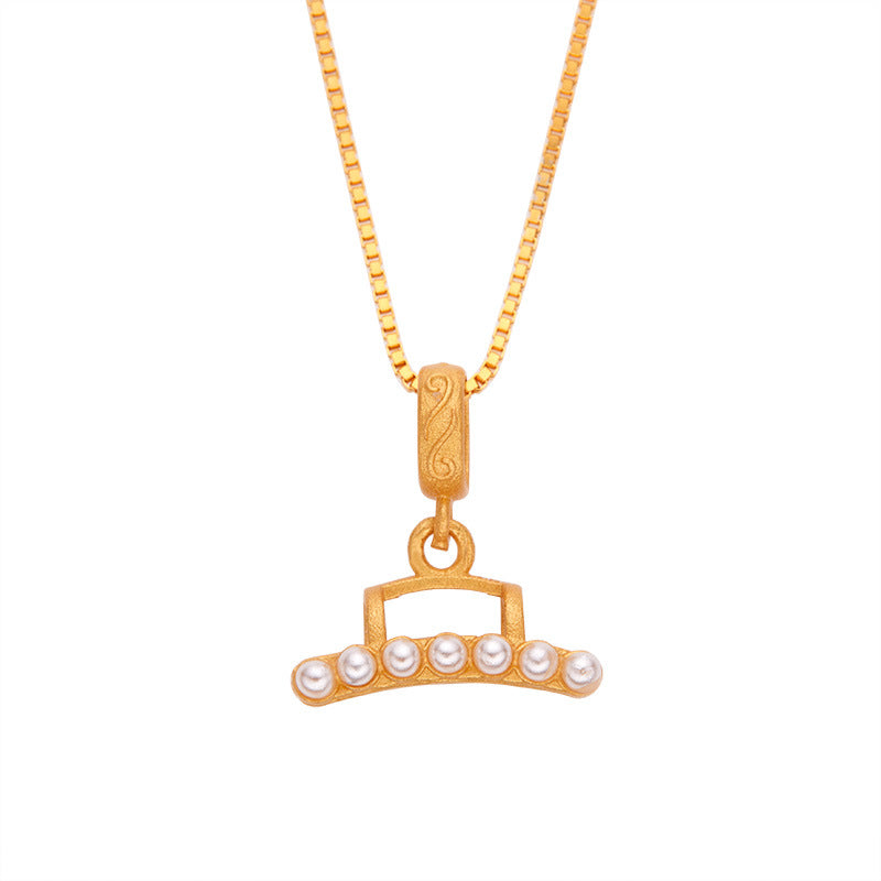 zensoullab Hot Sale S925 Sterling Silver Ancient Gold Inlaid Dopamine Freshwater Pearl Necklace for Women Niche High-end Feel