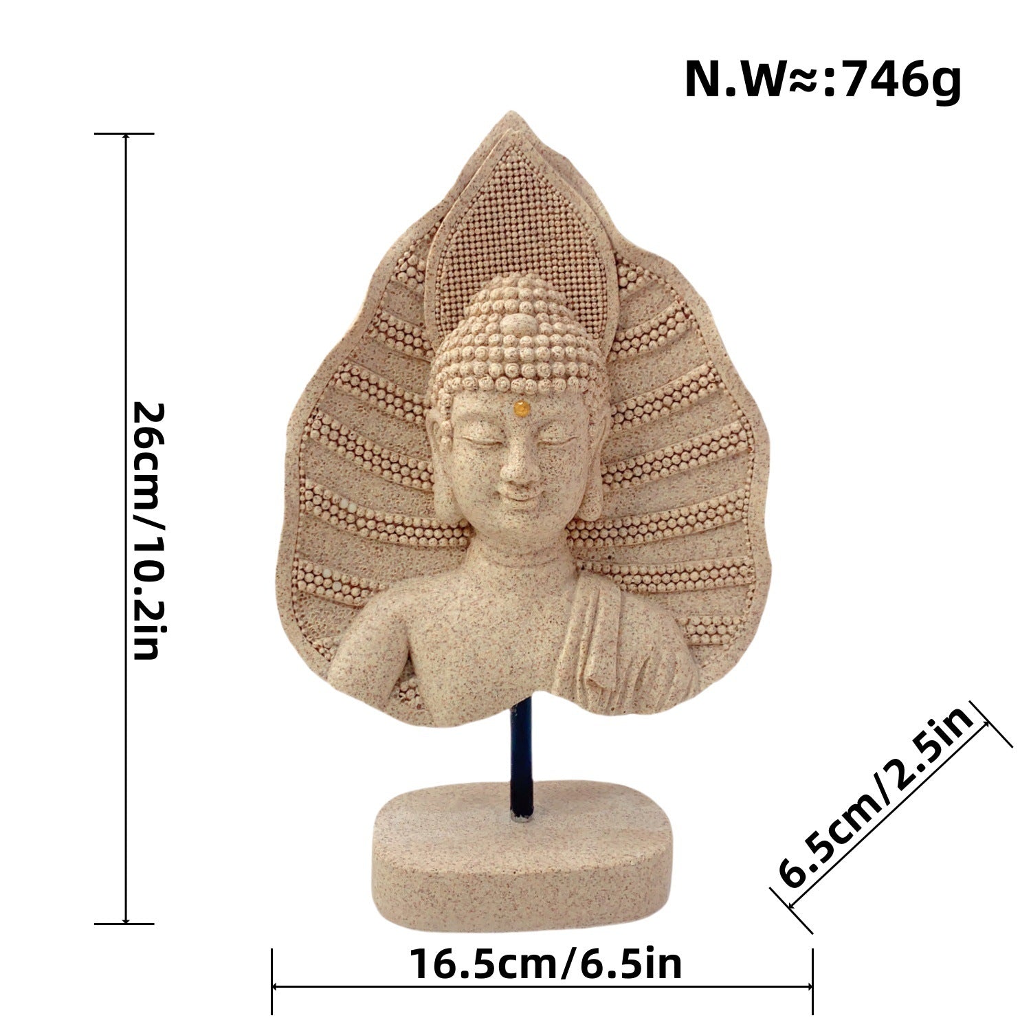 zensoullab New Chinese Style Buddha Statue Ornament Resin Painted Gold-Plated Small Buddha Statue Retro Zen Buddha Head Home Tea Room Decoration