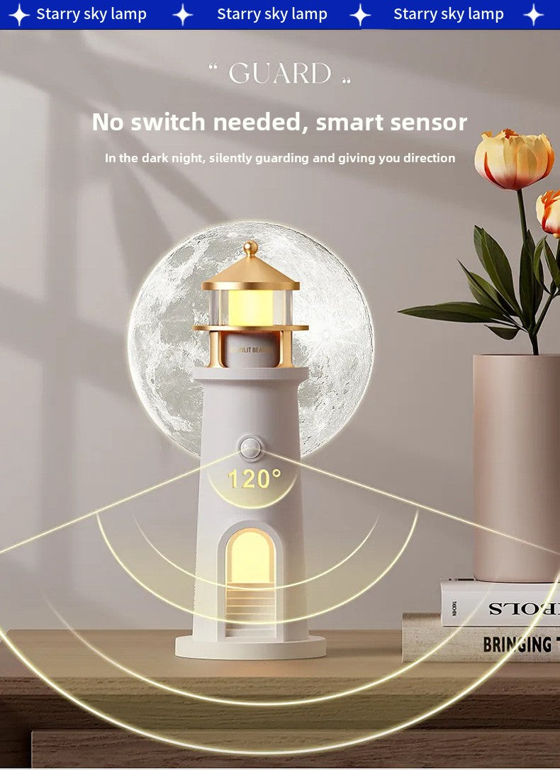 zensoullab Moonlight Lighthouse Projection Lamp Atmosphere Bedroom Bedside Sleep Companion Night Light Desktop Creative High-end Ornament
