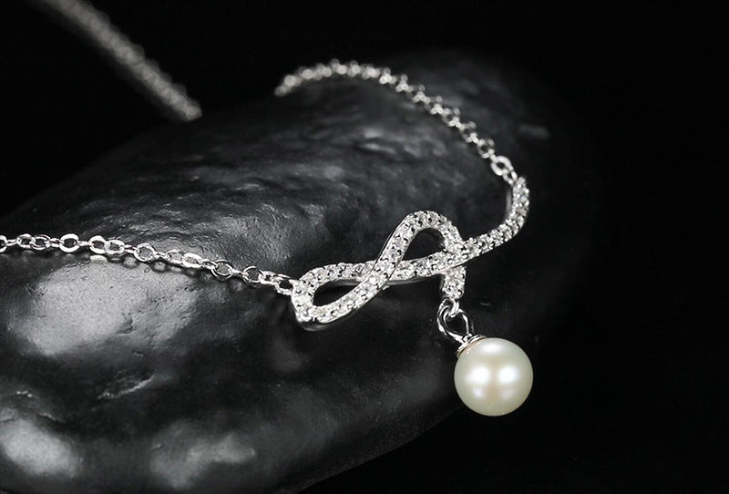 zensoullabins Style Natural Pearl Music Note Necklace Women's Jewelry S925 Sterling Silver Necklace Accessories