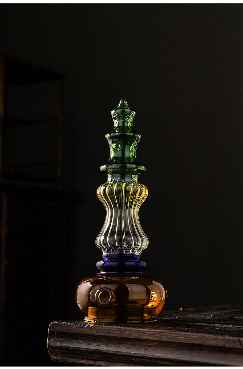 zensoullab Ancient Style Home Aromatherapy Candle Candle Holder Chinese Zen Style Antique Lampshade Glass Ornament Tea Room retro Atmosphere Lamp