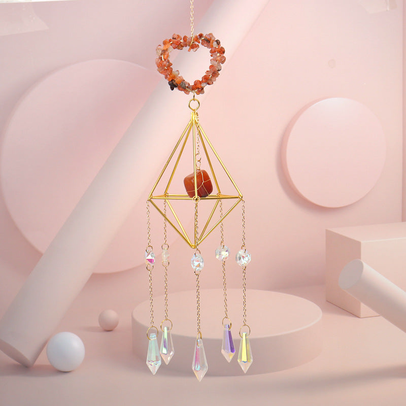 zensoullab Sun Catcher Crystal Air Frame Heart Pendant Light Garden Decoration Pendant Light Crystal Hanging Ornament