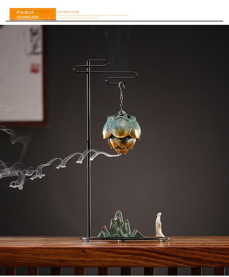 zensoullab Creative Backflow Incense Burner Home Indoor Incense Hanging Ball Chinese Zen Style Home Decoration Tea Ceremony Sandalwood Agarwood Incense Burner