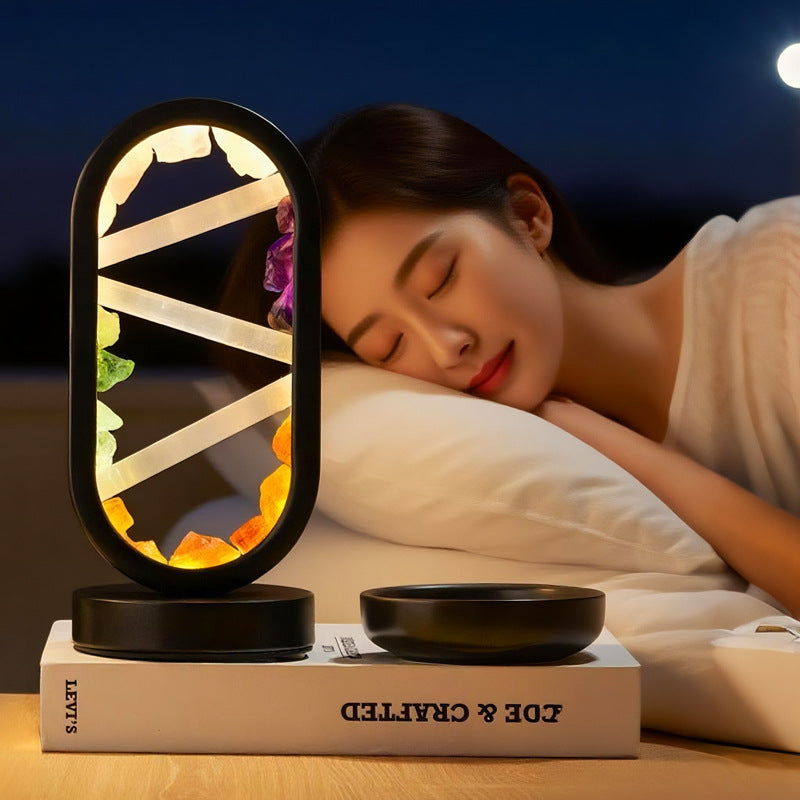 zensoullab Natural Crystal Lamp Pink Crystal Gypsum Raw Stone Night Light Bedroom USB Bedside Festival Atmosphere Lamp