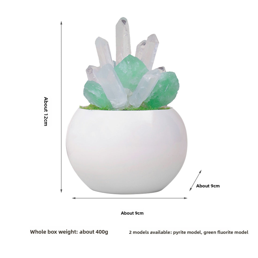 zensoullab Natural Crystal Raw Stone Mineral Potted Plant Artificial Crystal Column Fluorite Ornament Creative Desktop Aroma Stone Hot Sale