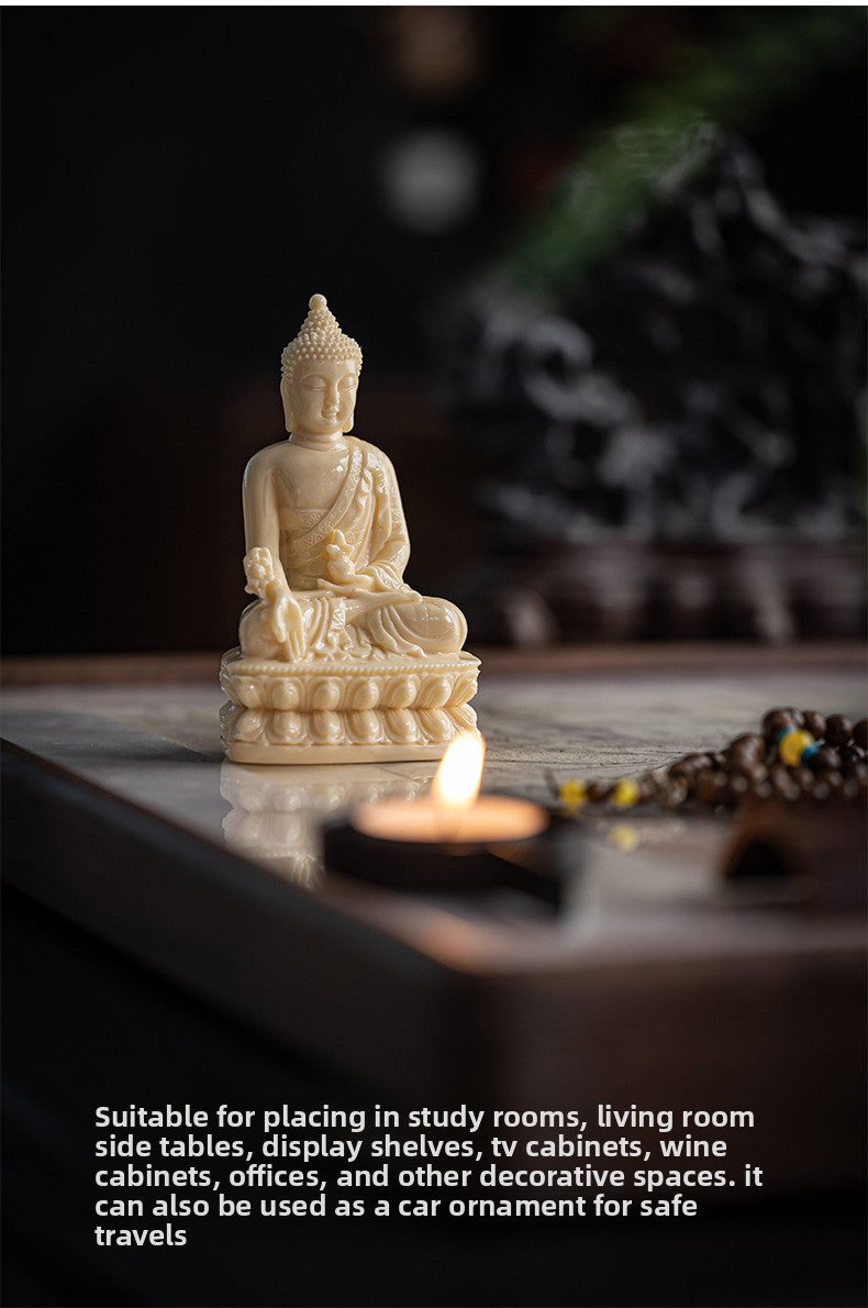 zensoullab Neoclassical Western Three Saints Figures Buddha Statue Ornaments Amitabha Bodhisattva Guanyin Decorations Resin Crafts