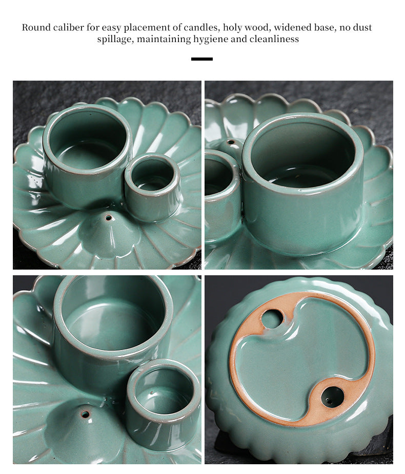 Peruvian Sacred Wood Tray Sage Tray Sacred Wood Stand Candle Holder Candle Tray Incense Burner Ceramic