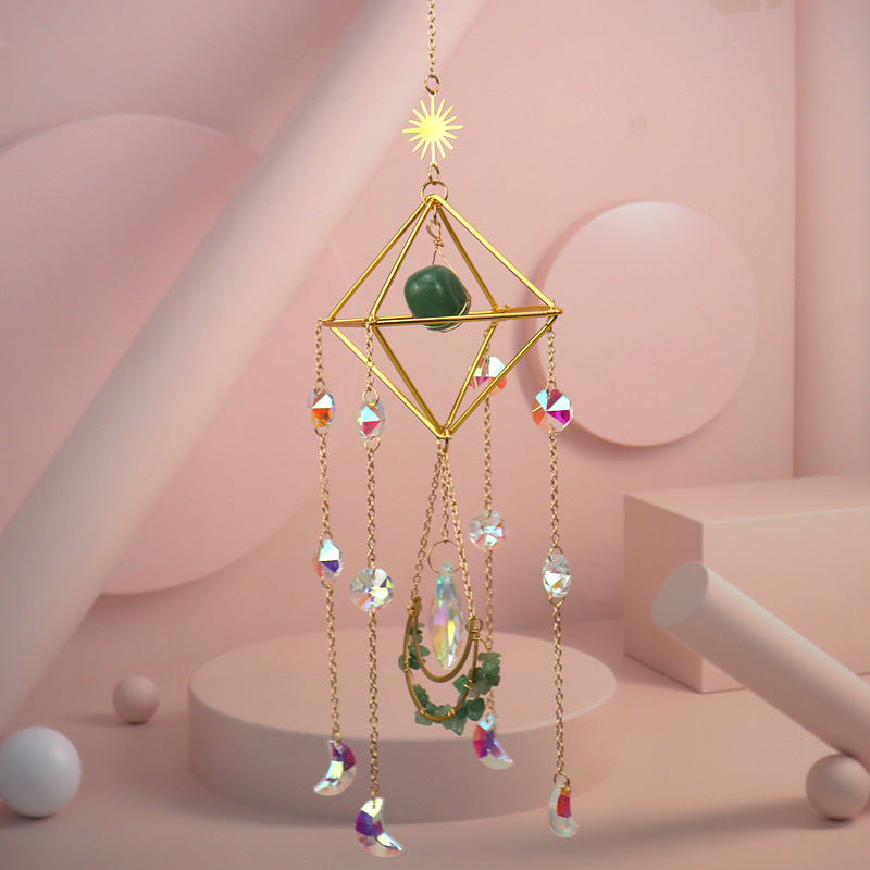 zensoullab Crystal Sun Catcher Air Rack Natural Gravel Lamp Prism Pendant Crystal Hanging Garden Decoration