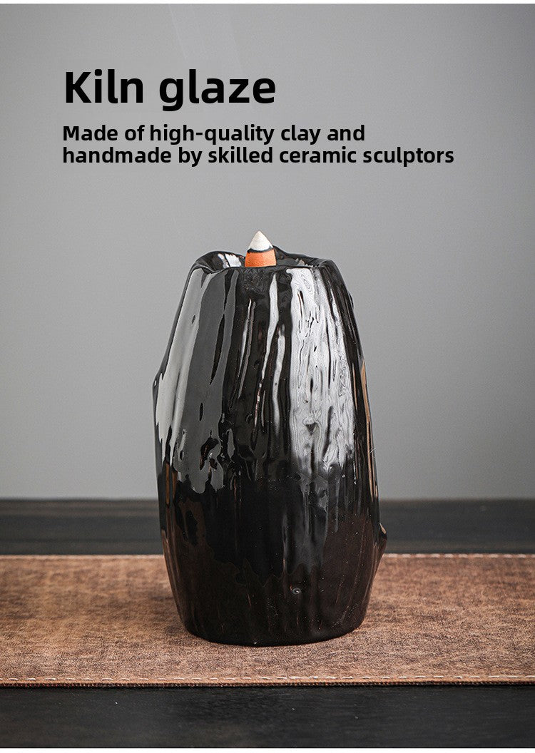 zensoullab Backflow Incense Burner Left and Right Fengyuan Kiln Change Antique Sandalwood Incense Burner Large Home Indoor Creative Ornament