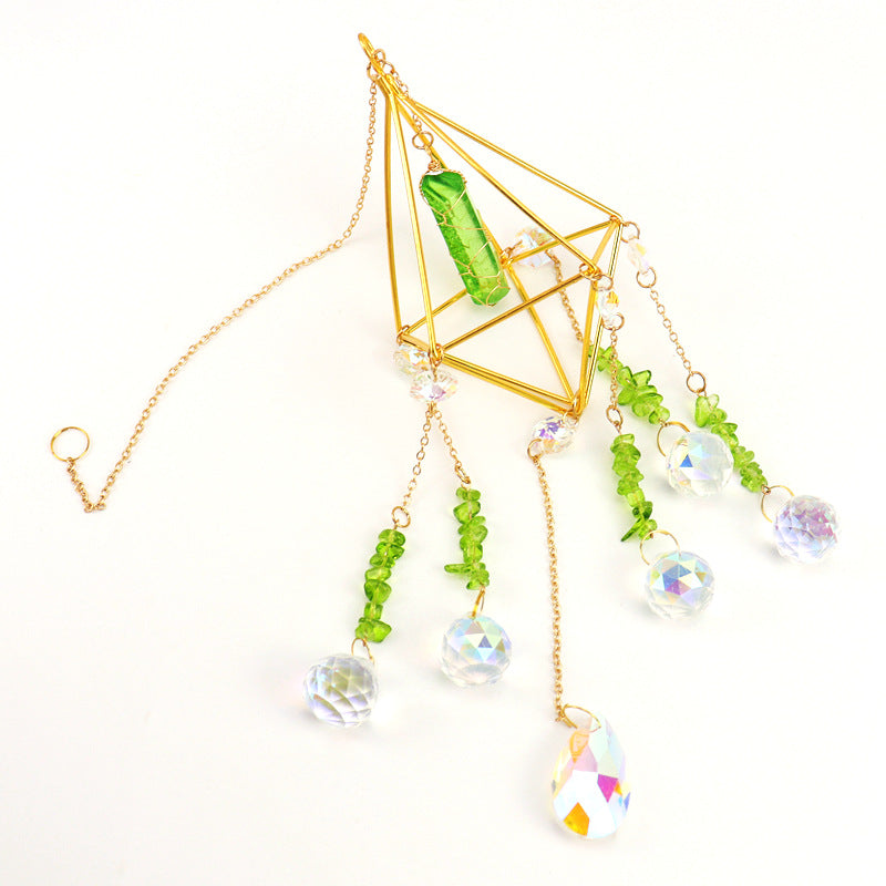 zensoullab Crystal Sun Catcher Air Rack Natural Crystal Column Lamp Prism Pendant Crystal Hanging Garden Decoration