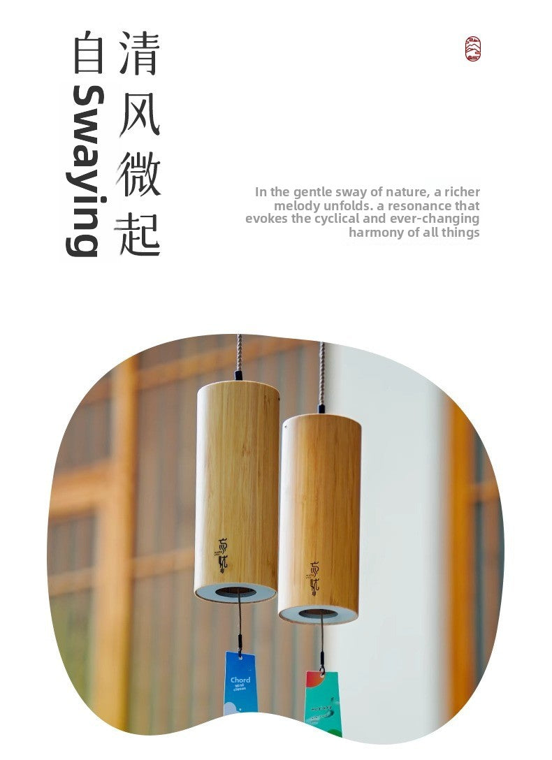 zensoullab Lu Ruzhu Bamboo Wind Chime Chord Japanese Retro Bell Yoga Balcony Outdoor Four Seasons Healing Home Decoration Pendant
