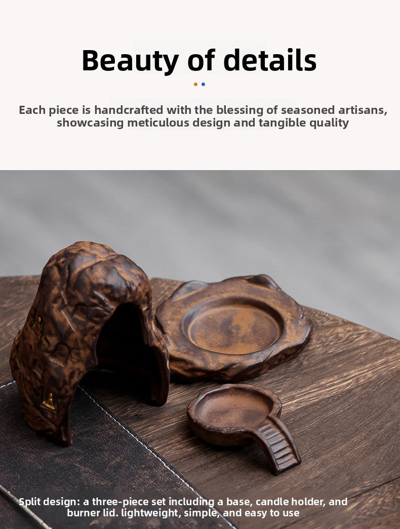 Zensoullab Classical Dunhuang Incense Coil Burner Vintage Ceramic Candle Holder Household Multi-Purpose Indoor Small Xiangyun Incense Burner Sandalwood Agarwood Seats