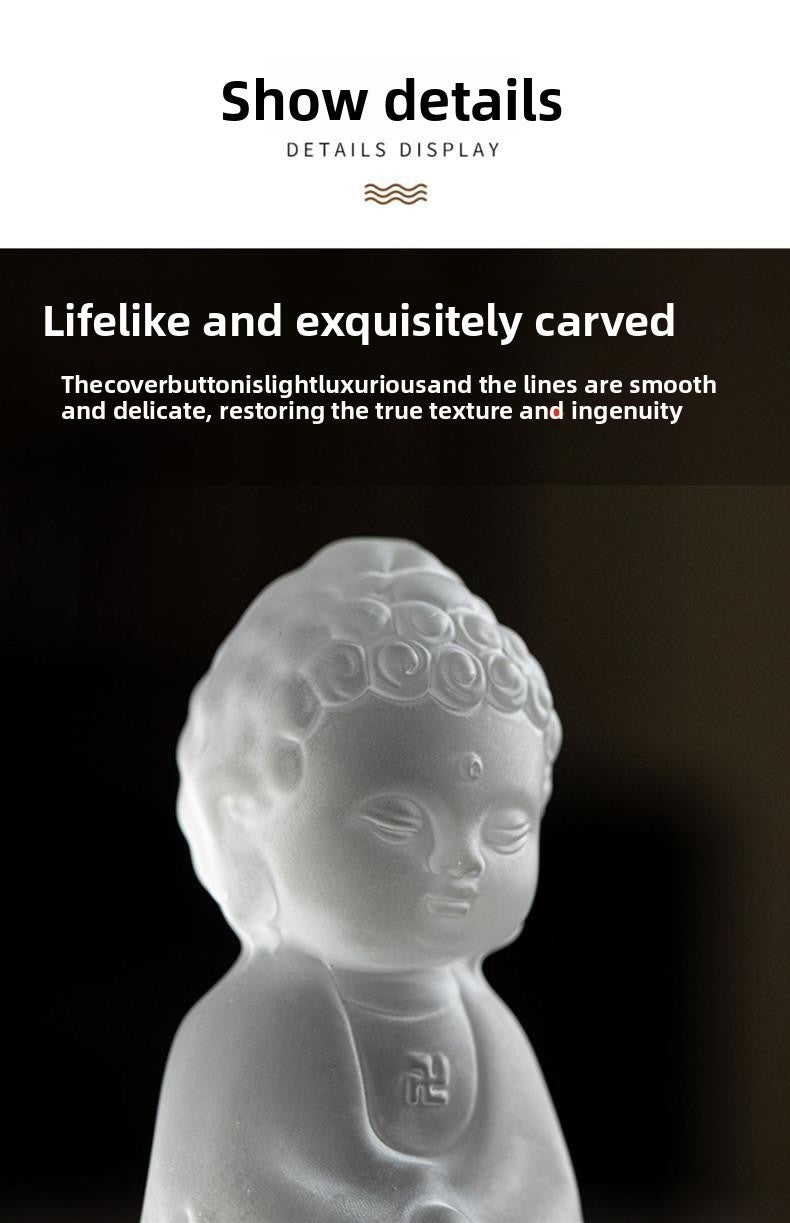 zensoullab Ancient Glazed Little Monk Tea Pet Ornament Zen Glass Buddha Figurine Kung Fu Tea Set Tea Tray Accessories