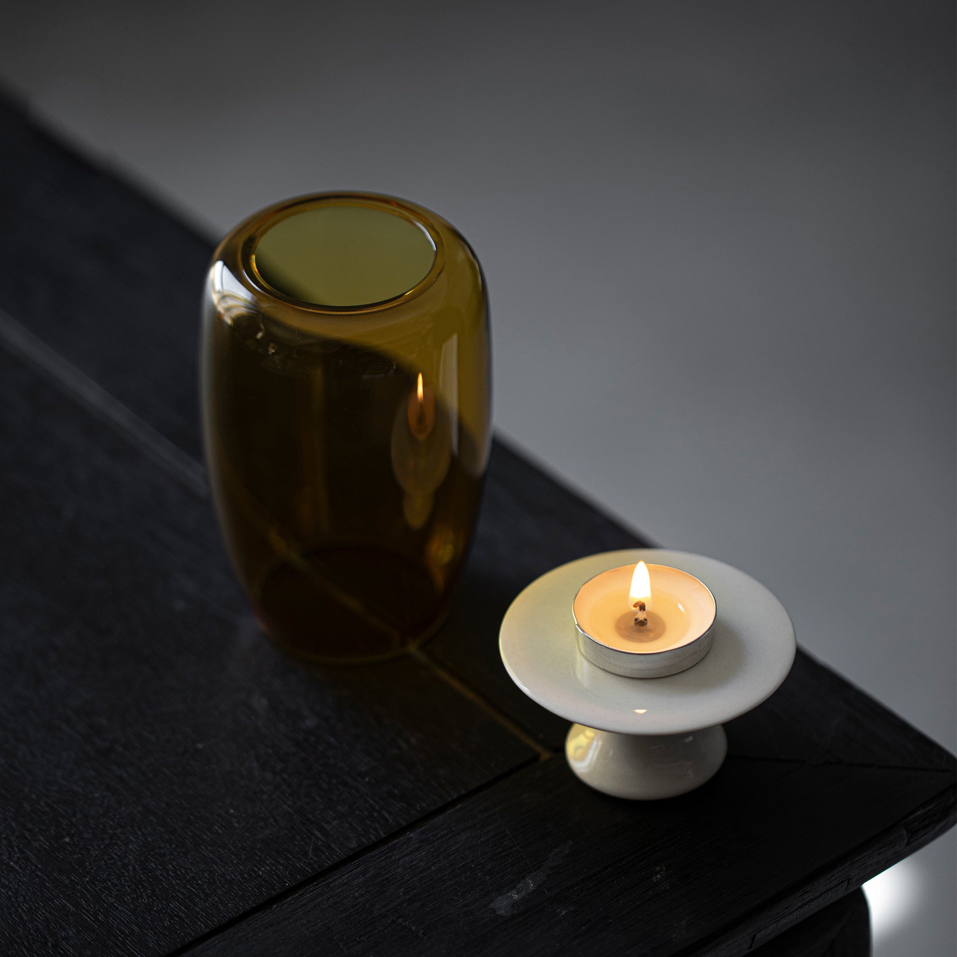 zensoullab New Chinese Zen Candle Holder Windproof Glass Lampshade Vintage Home Aromatherapy Candle Atmosphere Tea Room Ornament