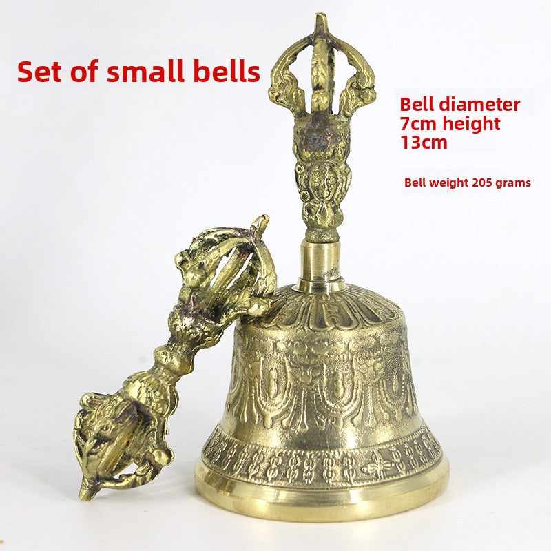 zensoullab Nepal Handmade Copper Bell Pestle Brass Five-Pronged Vajra Bell Pestle Healing Awakening Bell Buddhist Supplies Direct Supply