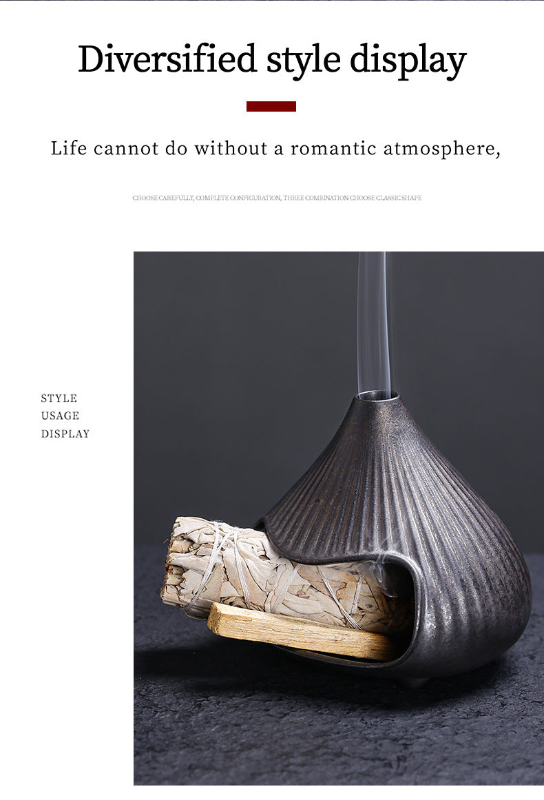 Ceramic Incense Burner Mount Fuji Small Wall Stove Cedar Sage Aromatherapy Burner Sacred Wood Purification Incense Burner Home Atmosphere Ornament