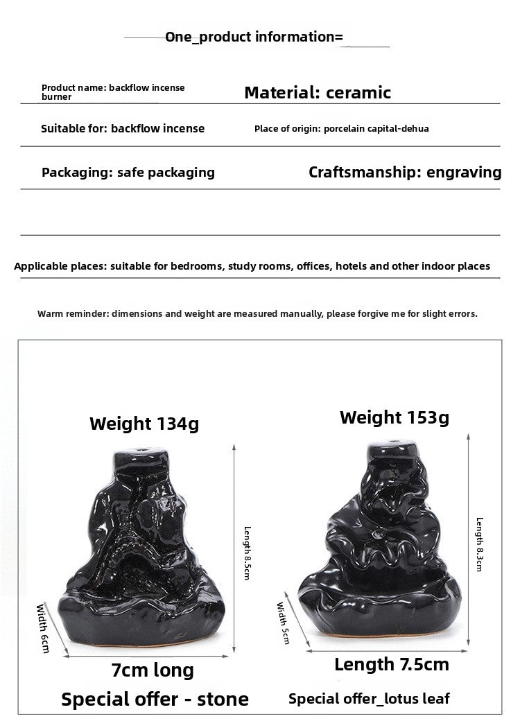 zensoullab Ceramic Backflow Incense Burner Creative Home Office Incense Decoration Incense Burner Direct Supply One Piece Supply