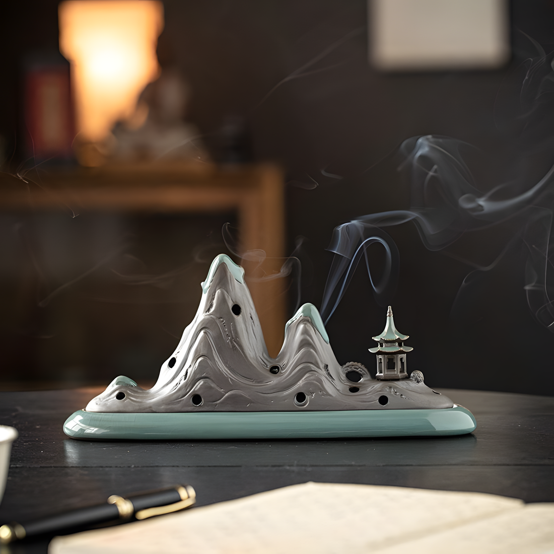 Zensoullab “Eternal Mountains” Ceramic Incense Burner | Zen Meditation & Mindfulness Decor