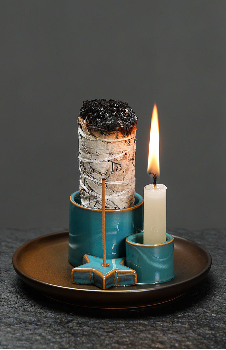 Peruvian Palo Santo Incense Tray Palo Santo Incense Burner European and American California White Sage Burning Container