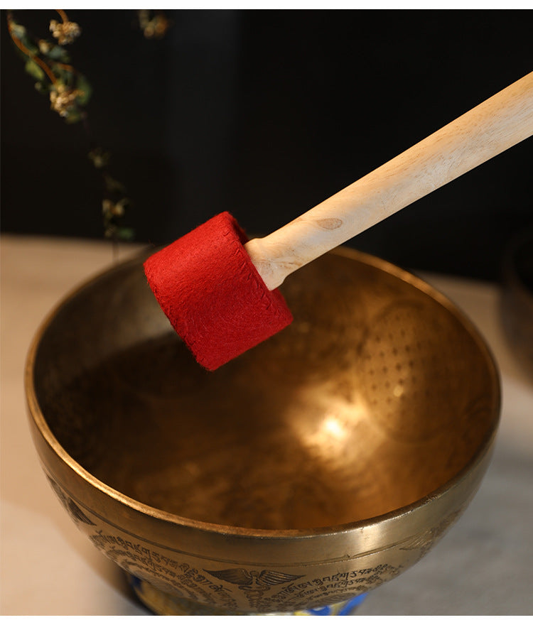 zensoullab Direct Supply Nepal Handmade Velvet Cloth Knocking Stick Tibetan Singing Bowl Hammer Bowl Stick Professional Healing Buddha Sound Bowl Knocking Stick
