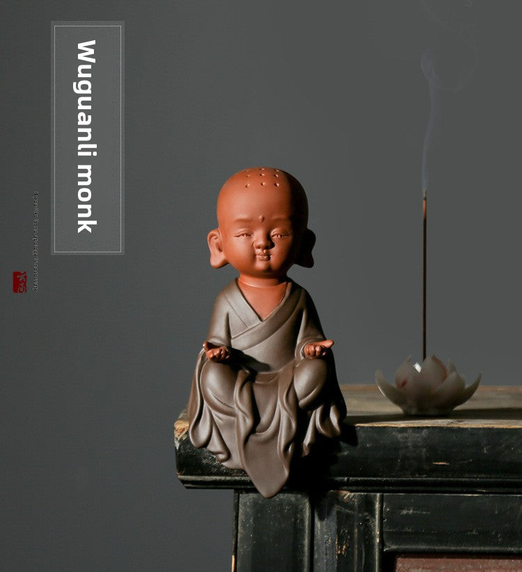 zensoullab Yunshang Chinese Zen Monk Gift Ceramic Ornament Classical Craft Tea Ceremony Home Decoration Zisha