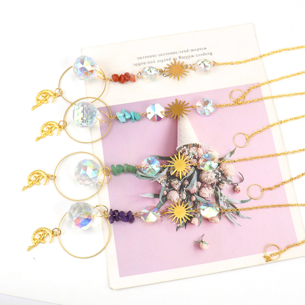 zensoullab Crystal Sun Catcher Crystal Pendant Light Hanging Garden Decoration Pendant Light Crystal Accessories