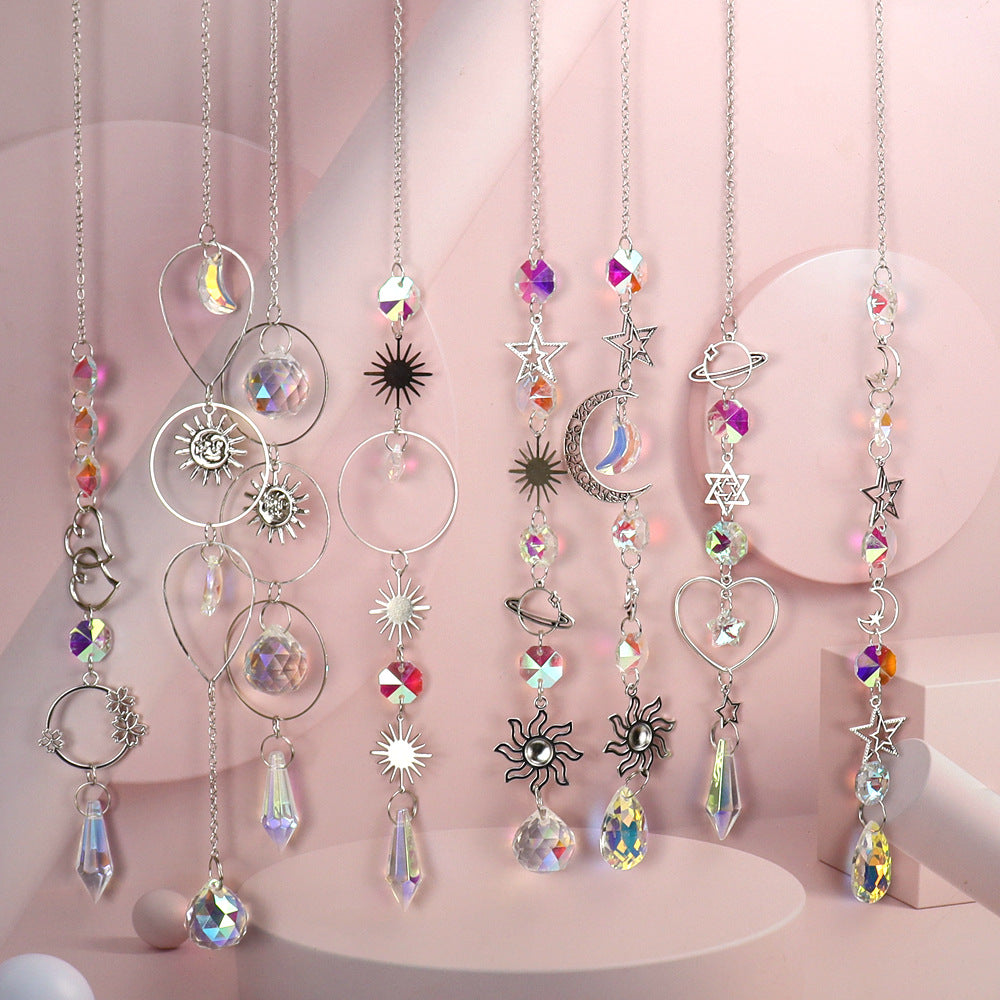 zensoullab Crystal Sun Catcher Silver Pendant Light Fixture Crystal Accessories