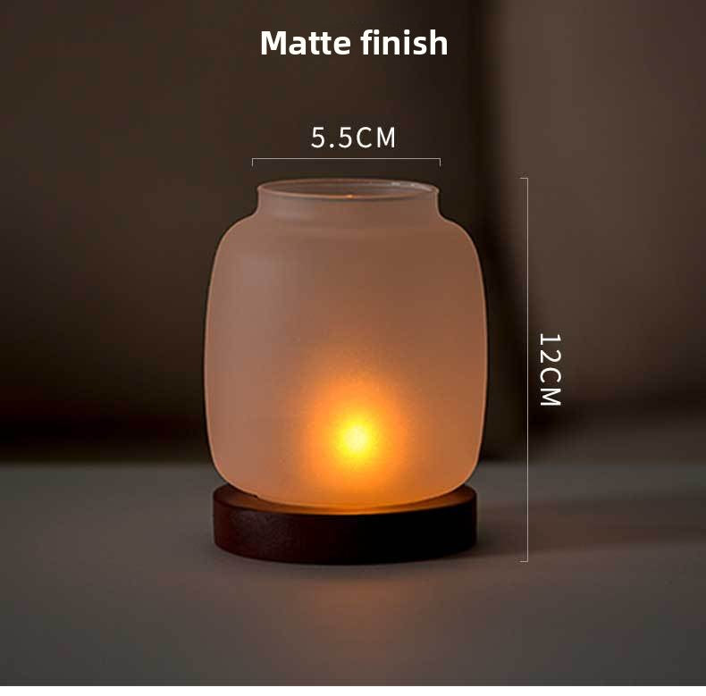 zensoullab Glass Candle Holder Ornament Home Chinese Style Aromatherapy Wax Wind Cover Vintage Special Electronic Small Candle Light Romantic Zen Light Luxury