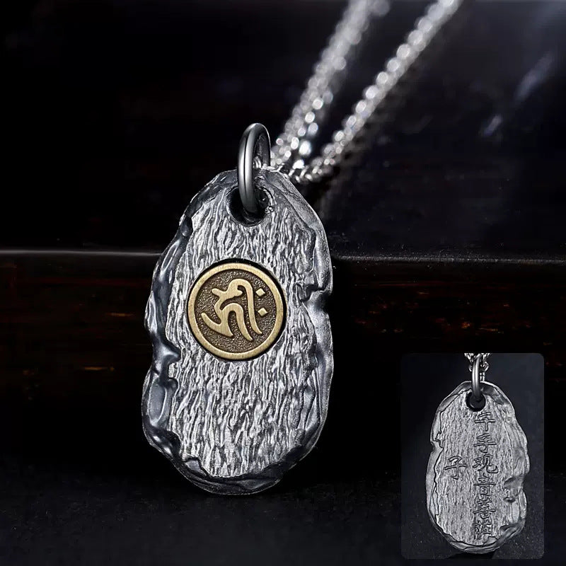 zensoullab Zodiac Buddha Eight Guardian Deities Pendant for Men and Women Twelve Zodiac Signs National Trend Ethnic Style Retro Imitation Thai Silver Vintage Necklace