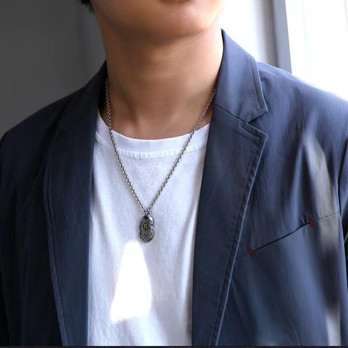 zensoullab Zodiac Birth Buddha Pendant Men Thai Silver Necklace Women Vintage Distressed Silver Chain Car Keychain Pendant