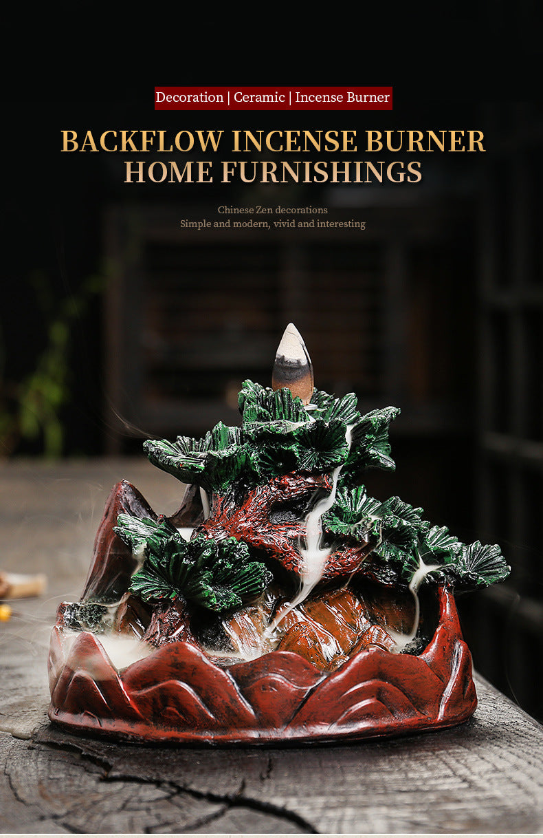 zensoullab Resin Christmas Tree Christmas Backflow Incense Burner Creative Pine Tree Smoke Backflow Aromatherapy Burner Home Decoration Ornament