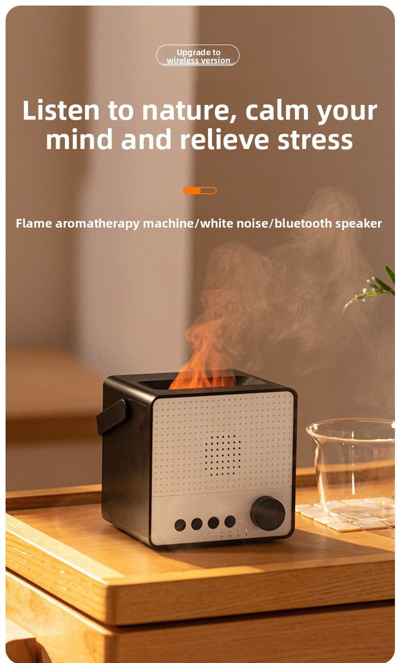 zensoullab Creative Simulated Flame Aromatherapy Machine Multifunctional Humidifier Home White Noise with Bluetooth Speaker Diffuser