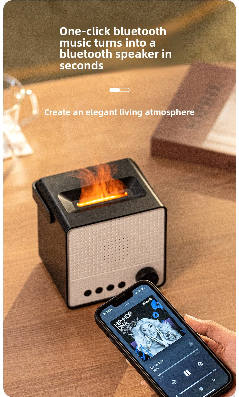 zensoullab Creative Simulated Flame Aromatherapy Machine Multifunctional Humidifier Home White Noise with Bluetooth Speaker Diffuser