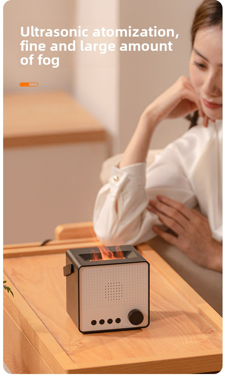 zensoullab Creative Simulated Flame Aromatherapy Machine Multifunctional Humidifier Home White Noise with Bluetooth Speaker Diffuser