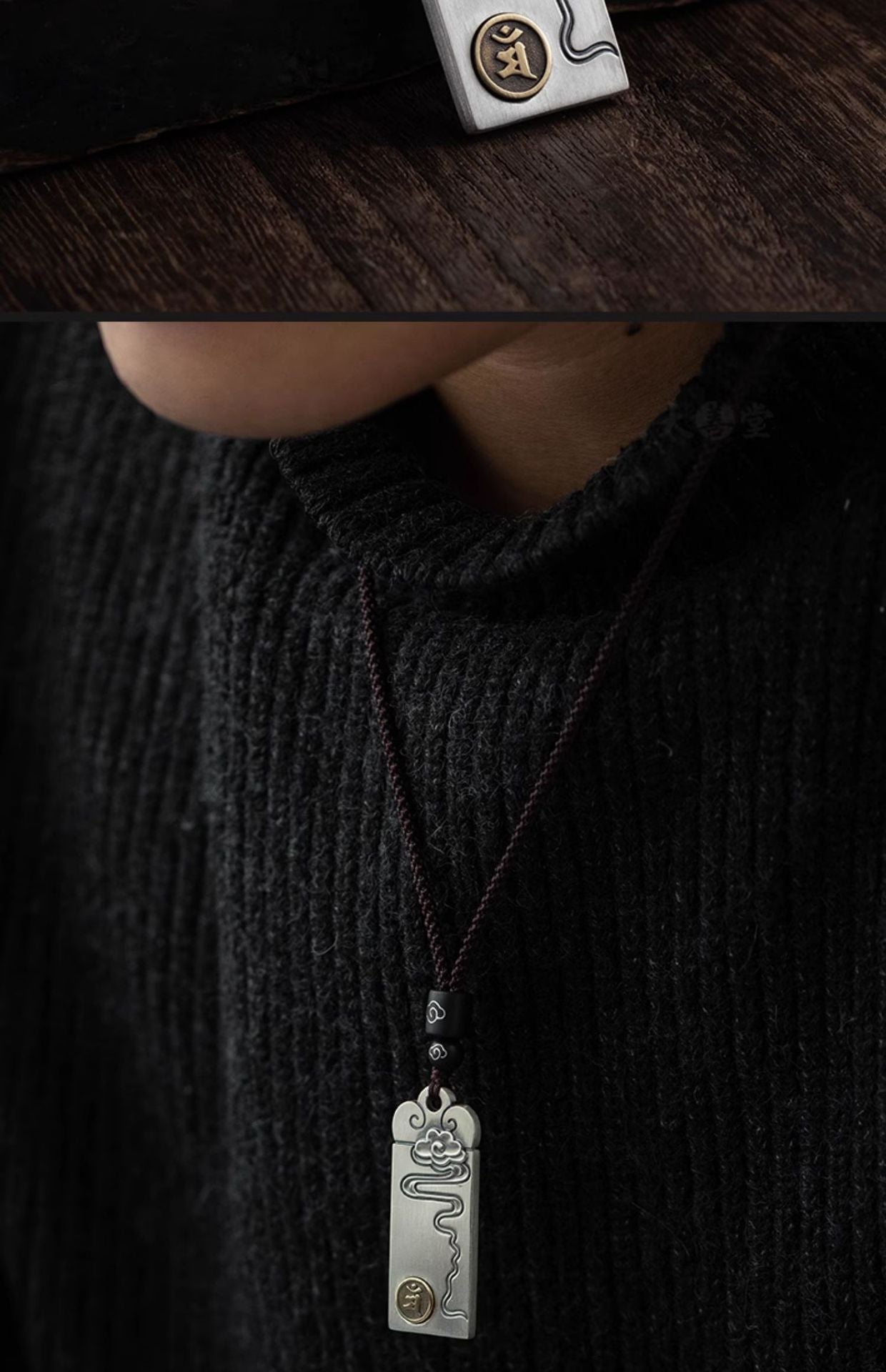 Zensoullab Thai Silver Solid Auspicious Cloud Zodiac Life Statue Pendant Men's Necklace Girls Valentine's Day Gift for Girlfriend