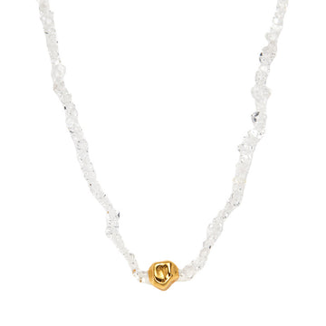 zensoullab Original Design S925 Sterling Silver Natural White Crystal Colorful Gemstone Necklace for Women Personalized Handmade Irregular Beads