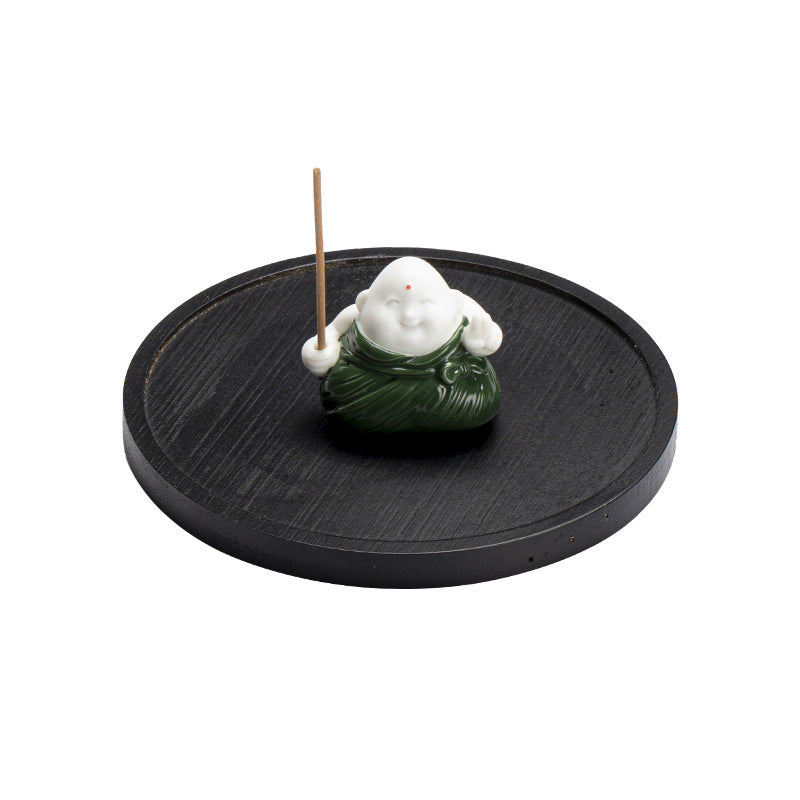 zensoullab Creative Cute Little Zongzi Ceramic Aromatherapy Burner Ornament Home Dragon Boat Festival Gift Sandalwood Incense Holder