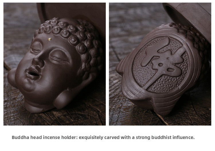 zensoullab Purple Clay Backflow Incense Burner Home Decor Creative Fortune Comes Windproof Cover Backflow Incense Burner Original