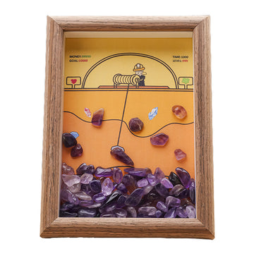 zensoullab Runyang Jewelry Natural Crystal Stone Frame Miner DIY Crystal Crafts 7inch Frame Display Creative