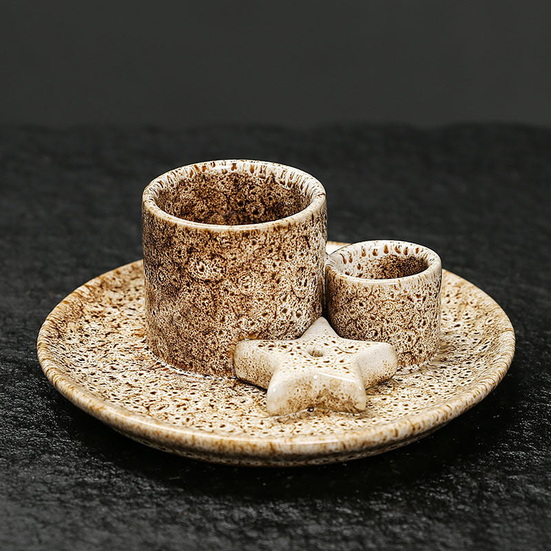 Ceramic Aromatherapy Candle Holder Aromatherapy Burner Simple Nordic Style Candle Cup Atmosphere Decoration Sage Holy Wood Plate