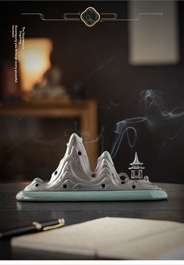 zensoullab Ceramic Incense Burner Sandalwood Burner Incense Box Incense Holder Incense Stick Agarwood Sandalwood Incense Burner Home Indoor Incense Home Decor