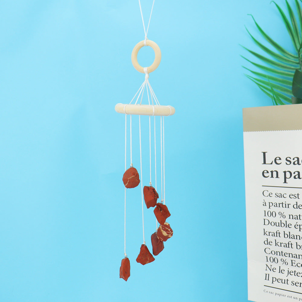 zensoullab Natural Raw Stone Crystal Wind Chime Gardening Crafts Crystal Hanging Holiday Home Decoration
