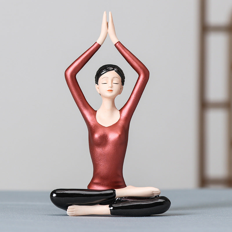 zensoullab Premium Ceramic Figure Yoga New Chinese Style Home Living Room Modern Ornament Lady Yoga Studio