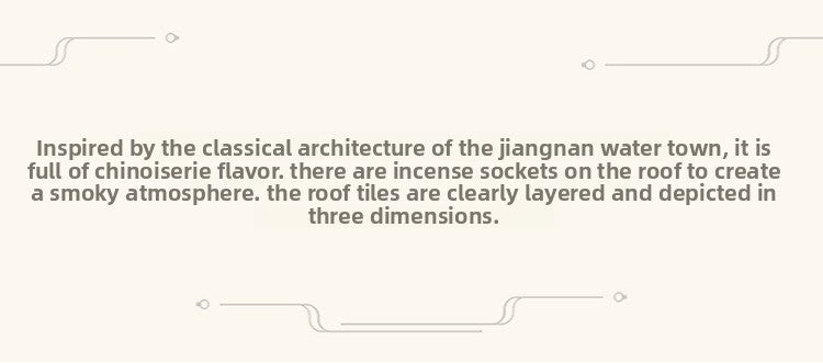 zensoullab Jiangnan Style Ceramic Mini Small House Incense Socket Zen Tea Room Tea Table Ancient Style Small Incense Burner Incense Holder Ornament