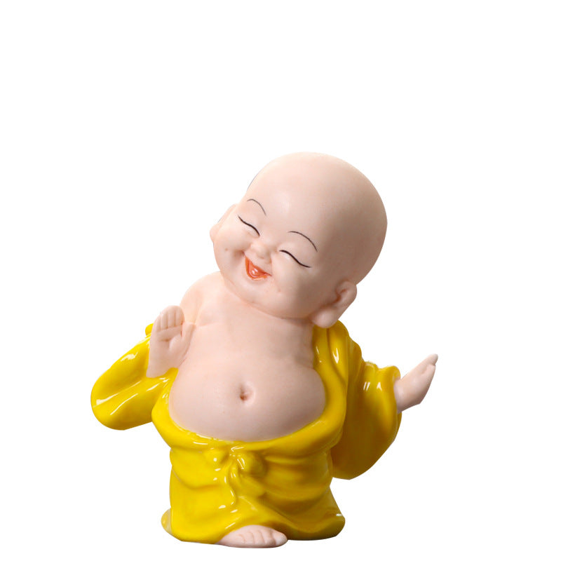 zensoullab Premium Lucky Ceramic Maitreya Buddha Big Belly White Porcelain Laughing Buddha Living Room Creative Chinese Handmade Home Decor Small Ornament