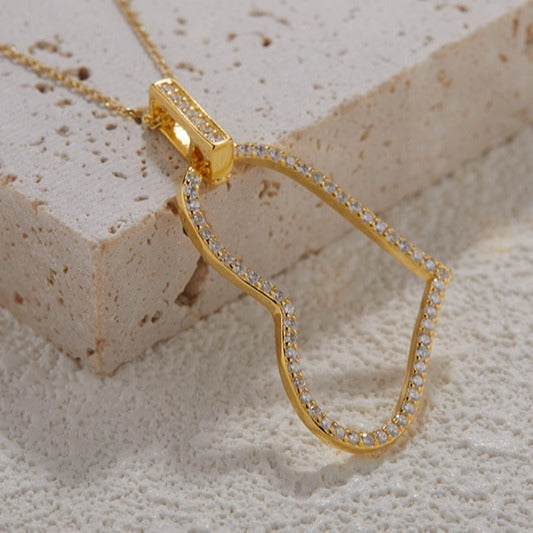 zensoullab Heart-shaped Love Inlaid Zircon High-end S925 Sterling Silver Necklace Niche Versatile Elegant Pendant