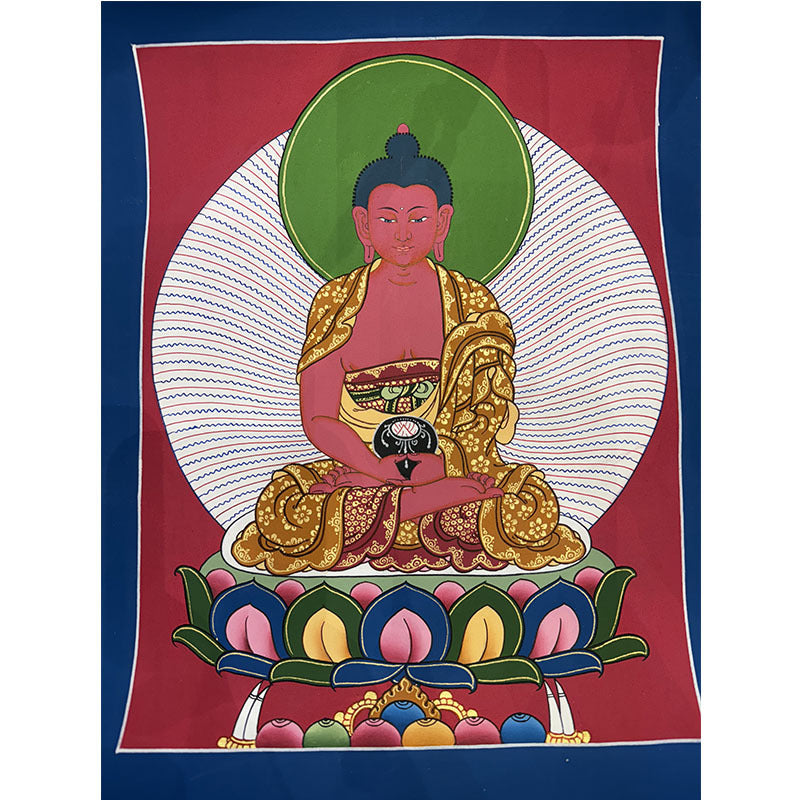 zensoullab Nepal Hand-painted Yellow God of Wealth Green Tara Manjushri Four-armed Guanyin Medicine Buddha Buddha Statue Thangka Table Decoration Hanging Painting